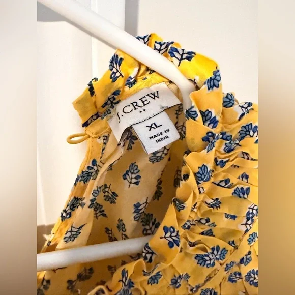 J. Crew Yellow and Blue Floral Blouse - Picture 3 of 4